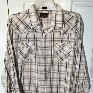 NWOT Vintage Plains Western Wear Plaid Shirt with Pearl Snap Buttons Size XXLT